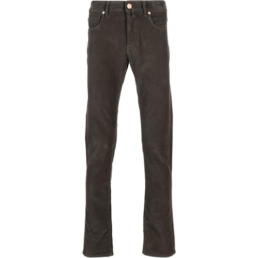 Incotex jeans affusolati con portachiavi - marrone