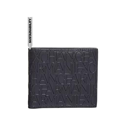 Armani Exchange essential ivan slg, logo all over, elegante e funzionale tasca per monete uomo, nero, einheitsgröße