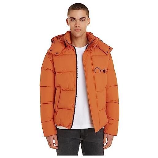 Calvin Klein Jeans giacca uomo essentials non down logo giacca invernale, arancione (burnt clay), l
