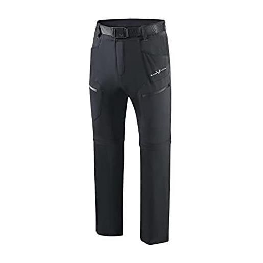Black Crevice pantaloni da trekking da uomo con zip off leg escursionismo, nero/antracite, xxxl
