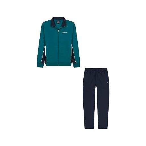 Champion legacy sweatsuits - powerblend fleece full zip, tuta sportiva uomo, verde blg/nero, s