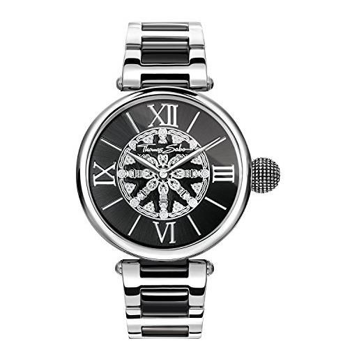 Thomas Sabo orologio da donna karma nero argento analogo quarz wa0298-290-203-38 mm