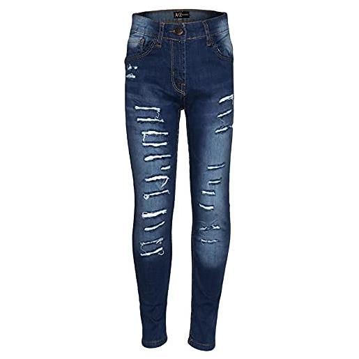 A2Z 4 Kids bambini ragazze elastico blu scuro denim jeans strappato - jeans jn31 dark blue_9-10