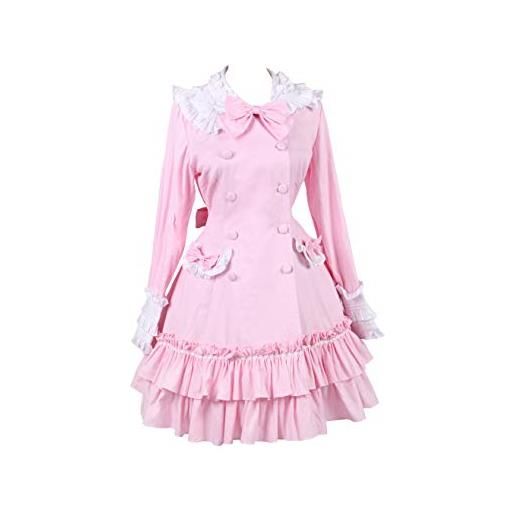 an*tai*na* antaina vestito rosa dal lolita delle donne mid-length del victorian delle studentesse dolce delle balze di bowknot, l