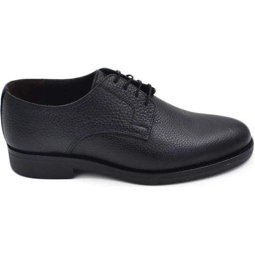 Malu Shoes scarpe uomo francesina inglese vera pelle bottolata nera made in italy fondo gomma chiusura con lacci evento moda
