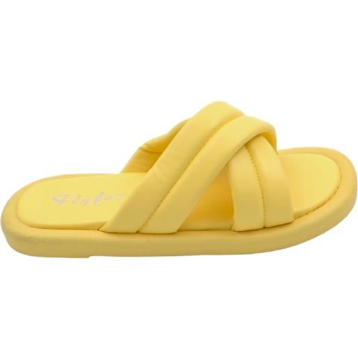 Malu Shoes ciabatta pantofola donna giallo estiva in gomma morbida impermeabile con fascia incrociata