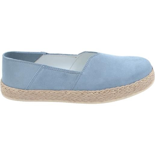 Malu Shoes ls espadrillas uomo scarpe da barca in vera pelle scamosciata celeste lavorazione stroebel con fondo in memory