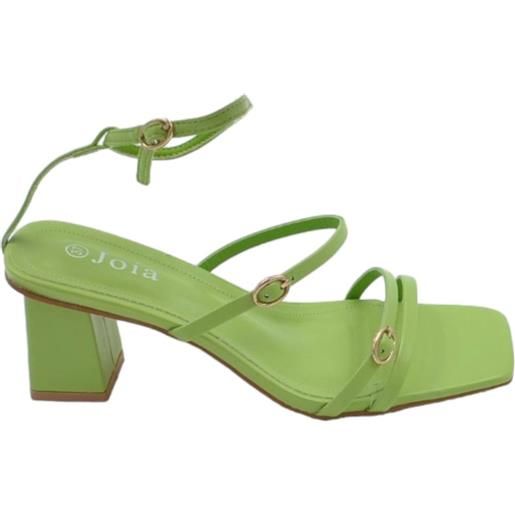 Malu Shoes sandalo donna verde con fascette regolabile con fibbia tacco basso largo comodo 5 cm chiusura alla caviglia comodo