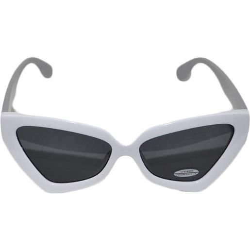 Malu Shoes occhiali da sole donna sunglasses anni 30 cateyes bianchi lente calibrata oversize made in italy