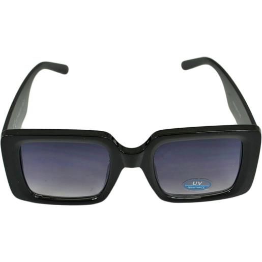 Malu Shoes occhiali da sole donna sunglasses quadrata irregolare nero in osso montatura leggera moda giovane