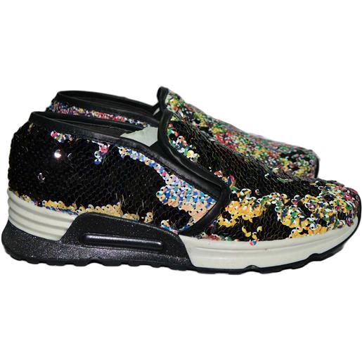 Made In Italy sneaker pailettes multicolor vera pelle made in italy