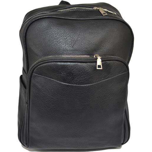 Malu Shoes zaino nero uomo borsa medio rettangolare 13 pollici laptop portatile pu pelle con zip backpack casual elegante