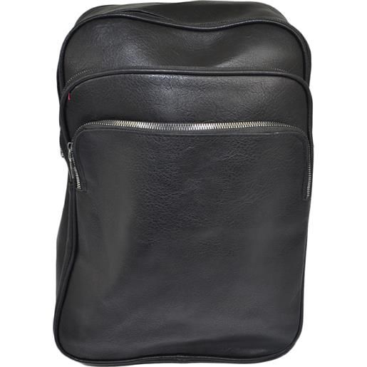 Malu Shoes zaino nero casual uomo borsa medio grande 13 pollici laptop portatile pu pelle zip capiente comodo