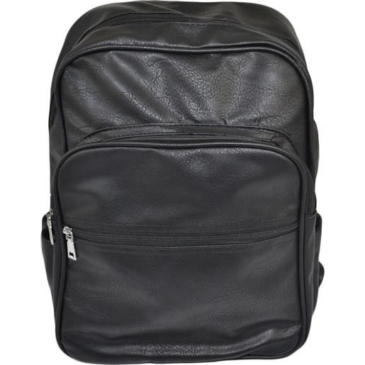Malu Shoes zaino nero casual uomo borsa medio grande 13 pollici laptop portatile pu pelle zip rettangolare capiente comodo