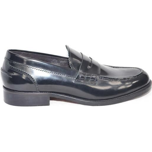 Malu Shoes scarpe uomo mocassino nero abrasivato fondo cuoio antiscivolo made in italy vera pelle certificata business man