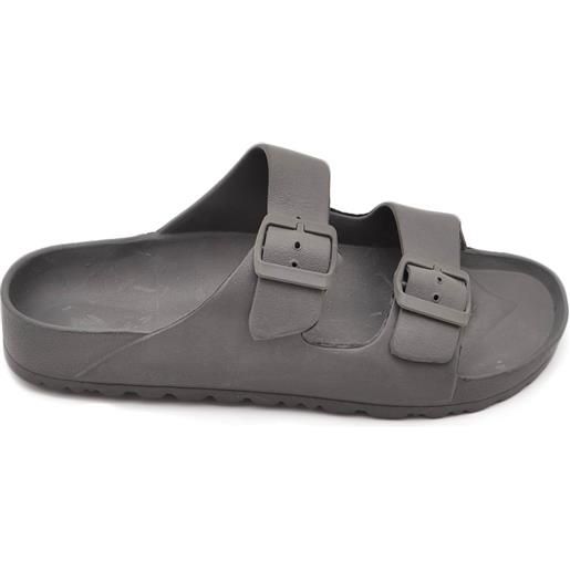 Malu Shoes sandalo pantofola basso uomo in gomma da spiaggia impermeabile con due fibbie regolabili fondo antishock comodo estate