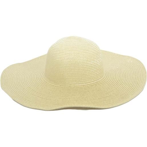 Malu Shoes cappello parasole di paglia beige nude donna elegante tesa larga sole estate flessibile e pieghevole moda positano