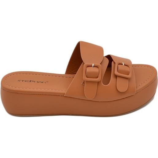 Malu Shoes pantofola donna platform in gomma antiscivolo cuoio nero fascia arricciata comfort relax estive