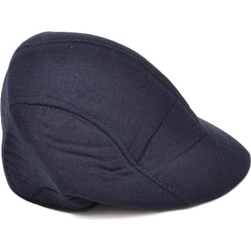 Malu Shoes berretto coppola piatta strillone uomo invernale tessuto foderato blu berretto regolabile