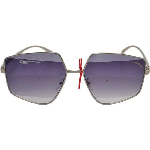 Joser occhiali da sole donna sunglasses quadrata irregolare nero con montatura argento leggera moda giovane