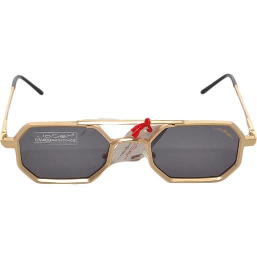 Joser occhiali da sole uomo sunglasses anni 50 sottili montatura oro lente fume' made in italy