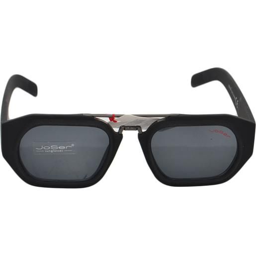 Joser occhiali da sole sunglasses uomo modello aviatore forma rettangolare con lente scure moda giovane