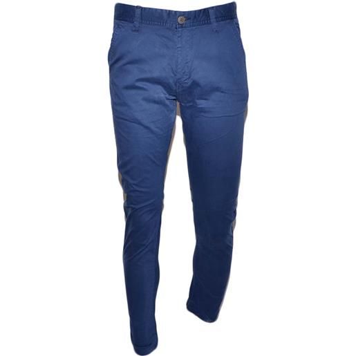 Malu Shoes pantalone uomo blu cobalto in cotone elasticizzato colori vari classico sportivo tasca america made in italy