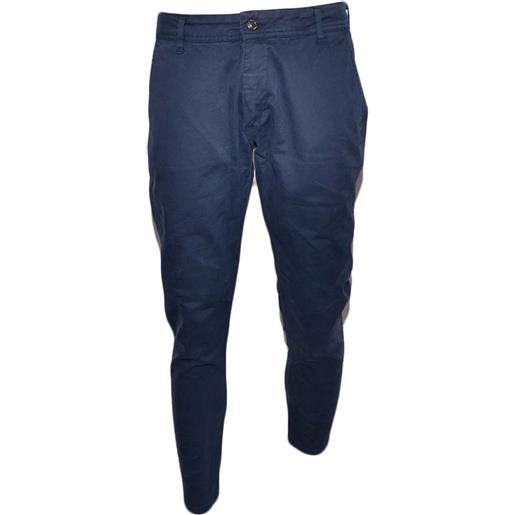 Malu Shoes pantalone uomo blu sky in cotone lunghezza chino elastico colori vari classico sportivo tasca america made in italy