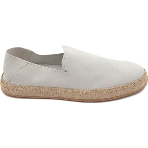 LS LUISANTIAGO® espana by ls espadrillas uomo scarpe da barca in vera pelle scamosciata bianco lavorazione stroebel con fondo in memory