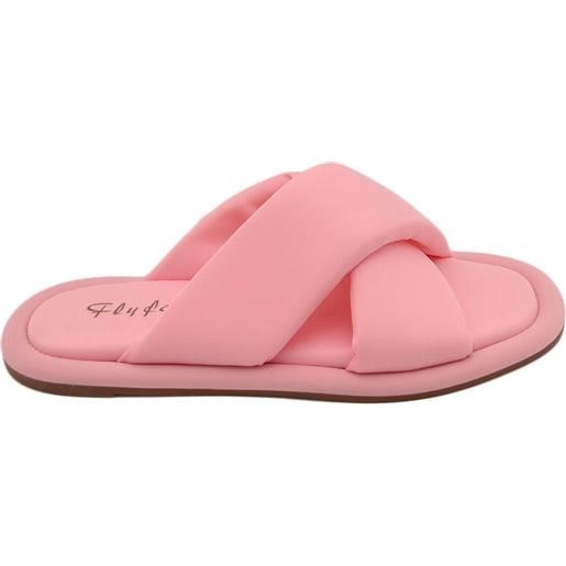 Malu Shoes pantofola donna morbida in elastina antiscivolo rosa con fascia incrociata comfort relax memory