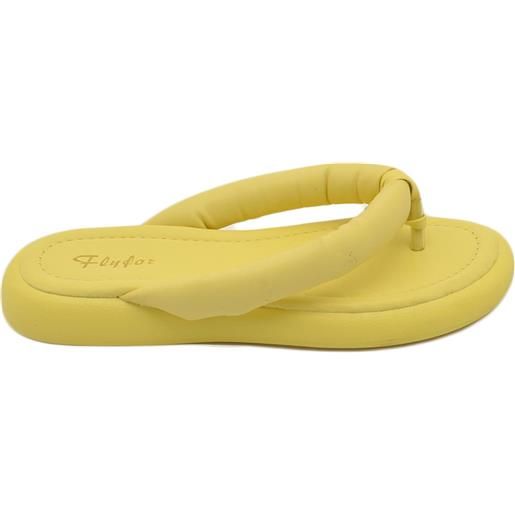 Malu Shoes pantofole ciabatte donna giallo infradito in memory gomma da spiaggia moda morbido comodo relax