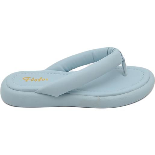 Malu Shoes pantofole ciabatte donna azzurro polvere infradito in memory gomma da spiaggia moda morbido comodo relax