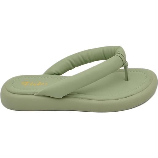 Malu Shoes pantofole ciabatte donna verde salvia infradito in memory gomma da spiaggia moda morbido comodo relax