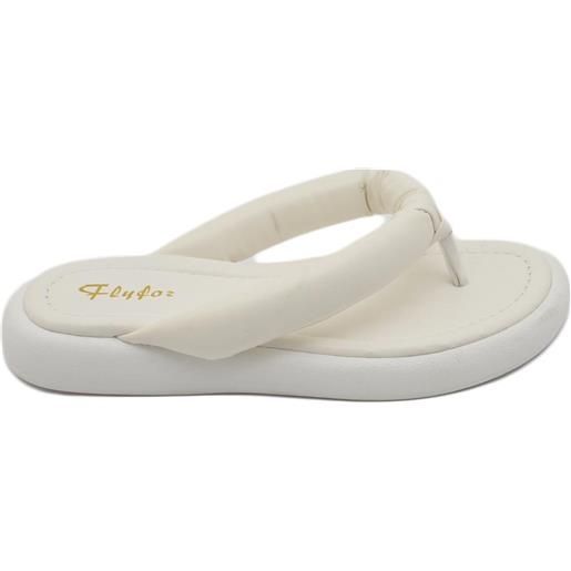 Malu Shoes pantofole ciabatte donna bianco infradito in memory gomma da spiaggia moda morbido comodo relax