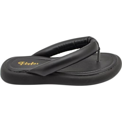 Malu Shoes pantofole ciabatte donna nero infradito in memory gomma da spiaggia moda morbido comodo relax