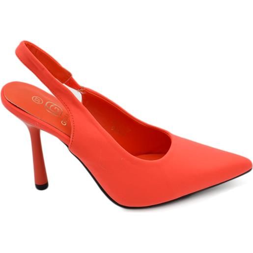 Malu Shoes scarpe decollete donna elegante punta in tessuto rosso tacco sottile 12 cerimonia con allacciatura alla caviglia