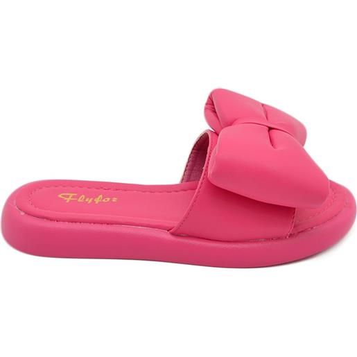 Malu Shoes pantofola donna platform in gomma antiscivolo fucsia con fiocco sporgente comfort relax estive