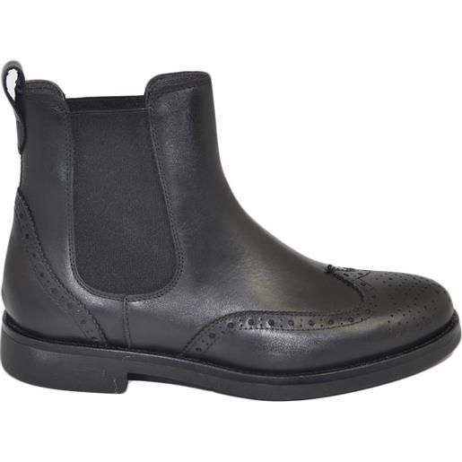 Malu Shoes beatles uomo stivaletto scarpe elastico in vera pelle nappa nero francesina fondo gomma light made in italy invernale