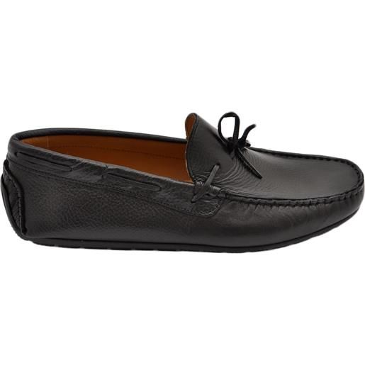 Malu Shoes mocassino car shoes uomo nero nappine a contrasto vera pelle morbida made in italy fondo antiscivolo moda estiva