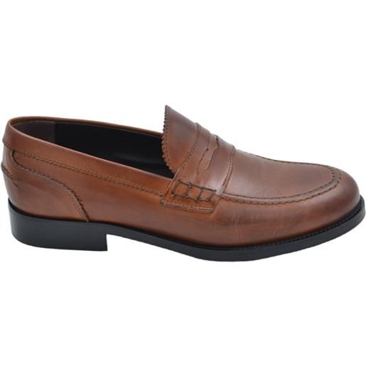 Malu Shoes scarpe uomo mocassino classico cuoio fondo cuoio antiscivolo made in italy vera pelle certificata business man