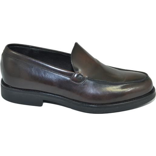 Malu Shoes scarpe uomo mocassini inglese college liscio vera pelle marrone cognac made in italy fondo gomma leggera cerimonia