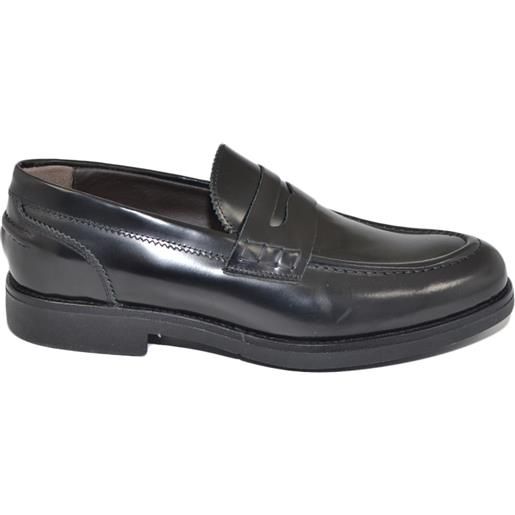 Malu Shoes scarpe uomo mocassini inglese college vera pelle nero con bendina made in italy fondo classico sportivo genuine leather