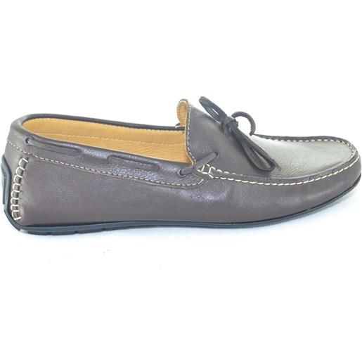 INTERLAND scarpe uomo mocassino interland marrone da barca modello car shoes slip on made in italy comfort vera pelle moda estiva