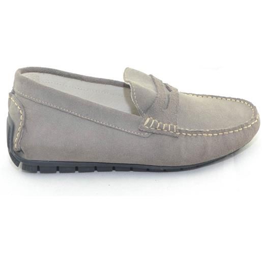 Malu Shoes mocassino car shoes uomo grigio scuro comfort man casual made in italy vera pelle fondo antiscivolo moda estiva glamour
