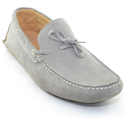 Malu Shoes mocassino car shoes uomo grigio chiaro comfort man casual made in italy vera pelle fondo antiscivolo moda estiva