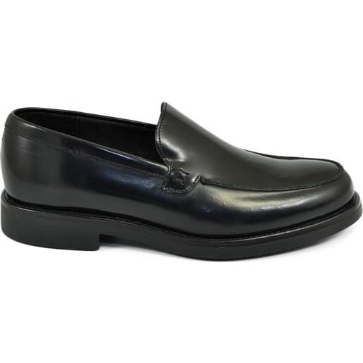 Malu Shoes scarpe uomo mocassini inglese college liscio vera pelle nero elegante made in italy fondo gomma leggera cerimonia