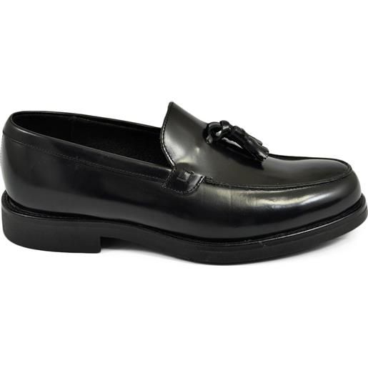 Malu Shoes scarpe uomo mocassini inglese college nappine bon bon vera pelle nero nappa made in italy fondo classico sportivo gomma