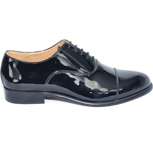 Malu Shoes scarpe eleganti mezza punta nero vernice vera pelle made in italy materiale lucido moda classico cerimonia art rs1015