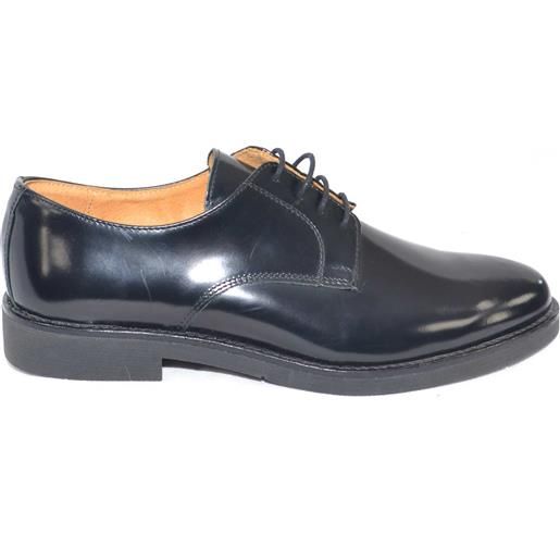 Malu Shoes scarpe uomo stringate vera pelle abrasivato nero made in italy fondo antiscivolo artigianale cerimonia elegante art 014