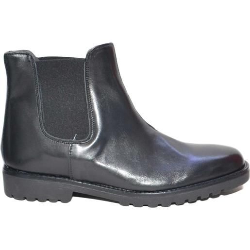 Malu Shoes scarpe uomo beatles vero pelle nero elastico nero art: b2345 anticato fondo roccia invernale antiscivolo made in italy
